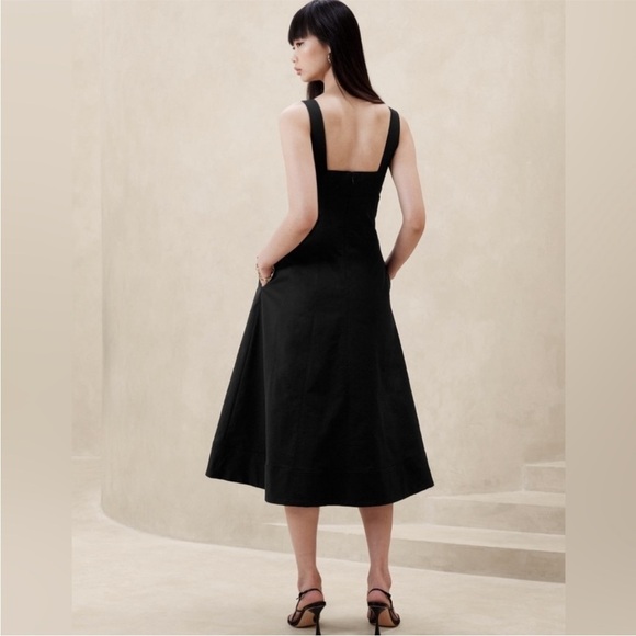 NWT! Banana Republic White Natalia Square-Neck Midi Dress - Size 14♟️ - Picture 5 of 9